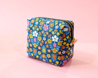 Made-to-order: Square Pouch - Liberty of London, Liberty Pouch, Small Zipper Pouch, Toiletry Bag, Makeup Bag, Cord Organizer, Gift for her