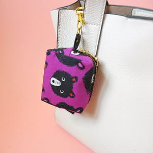 Mini Zipper Keychain Pouch for AirPods, Lipstick, Coins – Small Boxy Bag Charm, Earbud Case, Purse Accessory Gift for Her