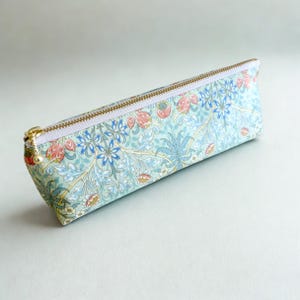 ペンケース - ウィリアムモリス グリーン、花柄ジッパーバッグ、新学期用、メイクブラシバッグ、トラベルサイズポーチ、眼鏡ケース