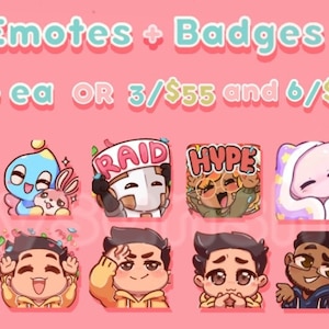 Custom design emotes + badges + kanaalpictogrammen voor Twitch / Discord / Streaming