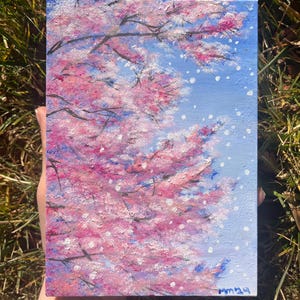 Original cherry blossom oil painting