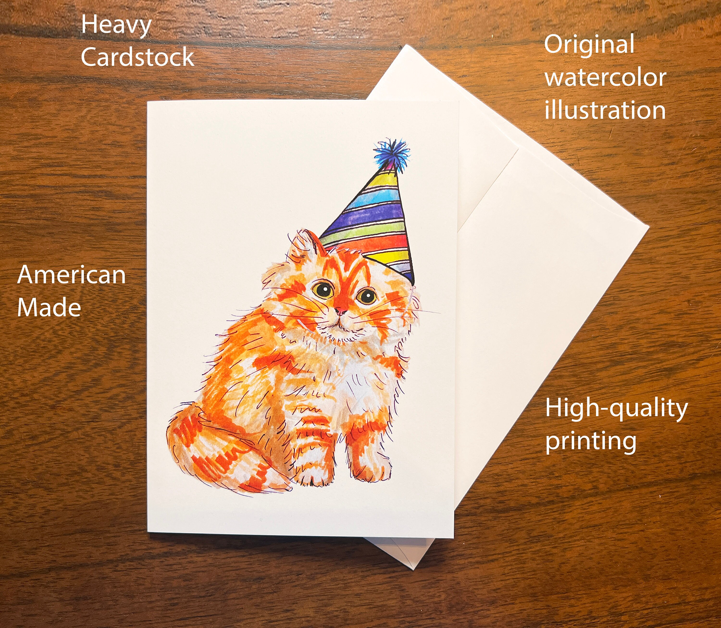 Orange Cat Birthday Card - Card Pack - Birthday Card Pack for Adults or ...