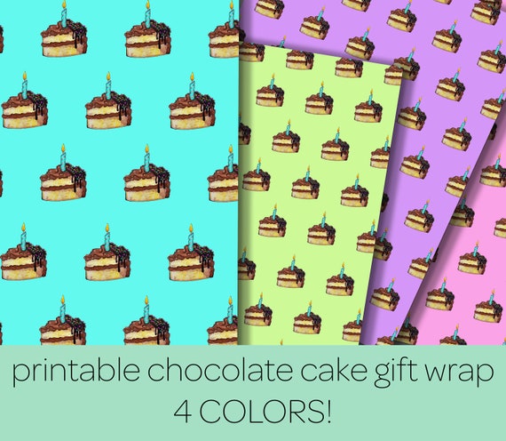 8.5'' X 11'' Printable Birthday Cake Wrapping - Etsy