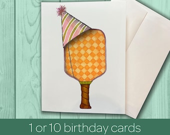 Pickleball Birthday Card, Pickleball Lover Gift, Pickleball Player Card, Pickleball Girl Gift, Funny Sports Birthday Card, Paddle Card