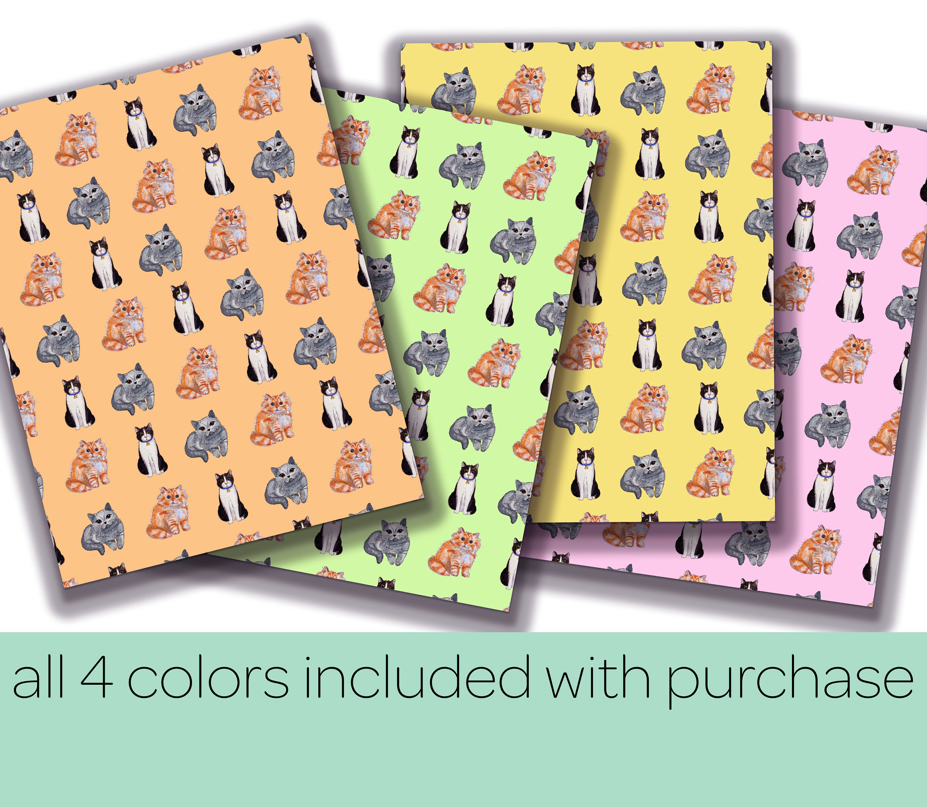 11'' X 17'' Printable Cat Wrapping Paper Cat Gift Paper - Etsy