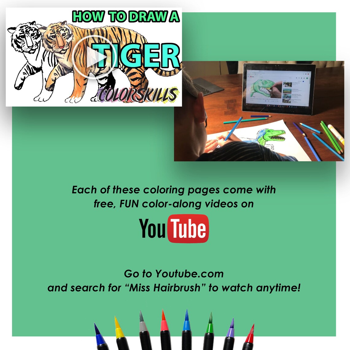 Printable Animal Coloring Pages for Kids Robot Tiger Dog - Etsy