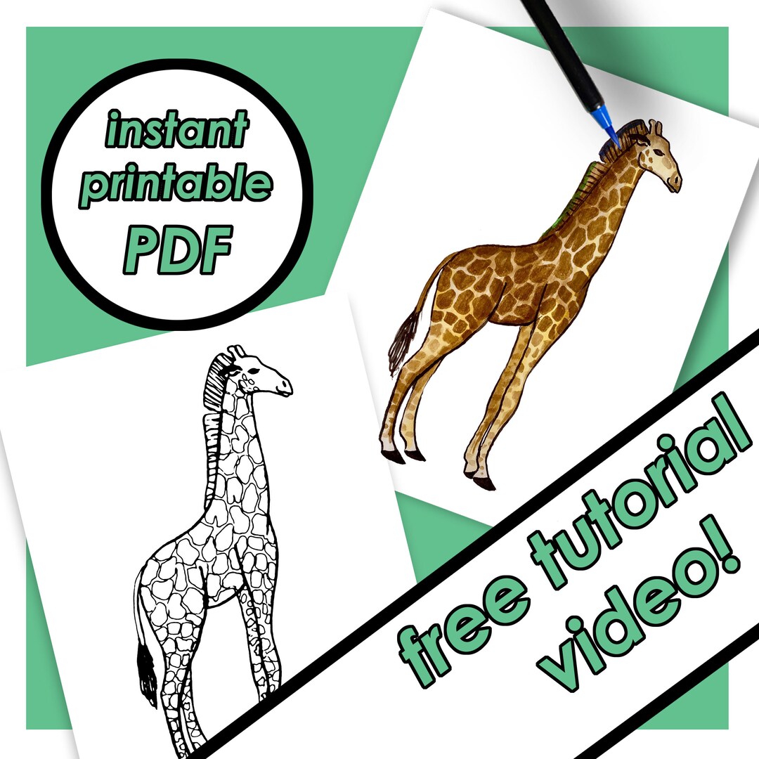 Printable Giraffe Coloring Page for Kids, Coloring Sheets, PDF Pictures ...