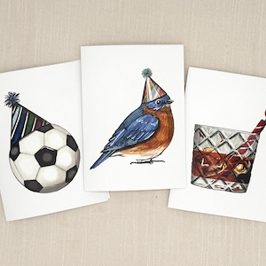 Pick Any 3 Birthday Cards, Watercolor Card Set, Mix and Match Birthday Cards for Him and Her, Hand Painted Card Bundle