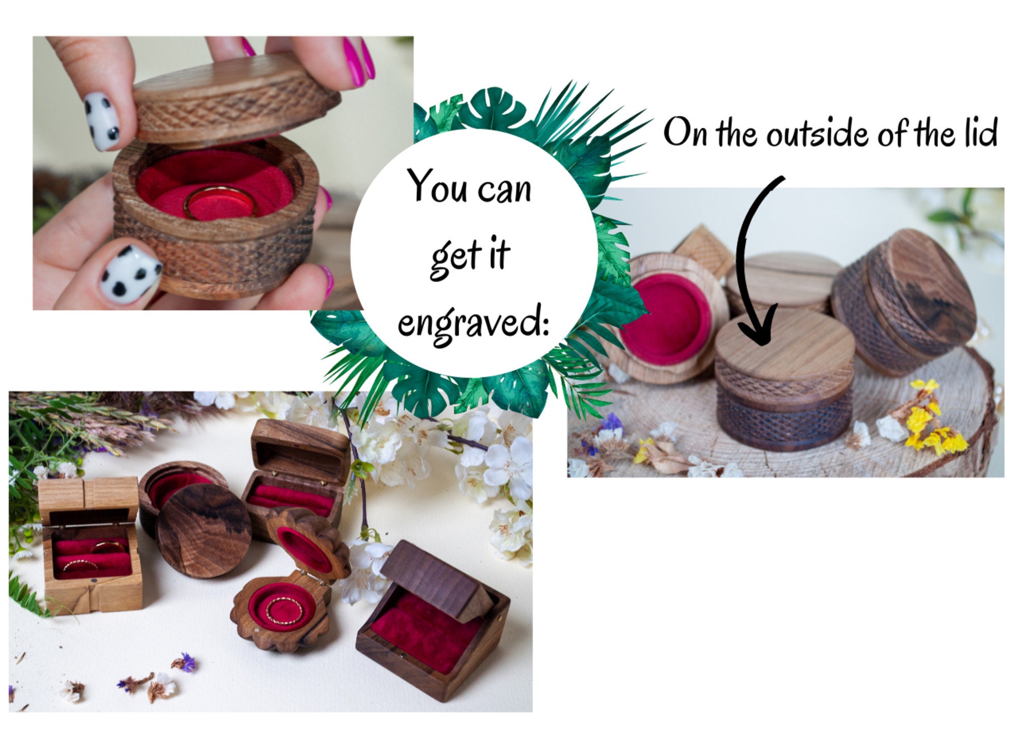 Personalized ring box for a proposal of marriage and heart. Etsy