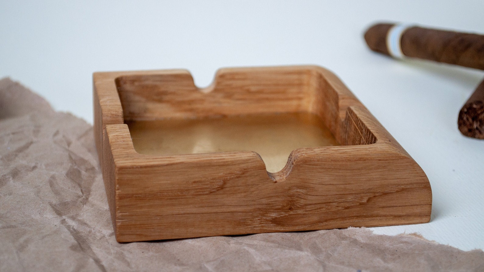 Carved wooden ashtray handmade square shape. Ashtray with Etsy
