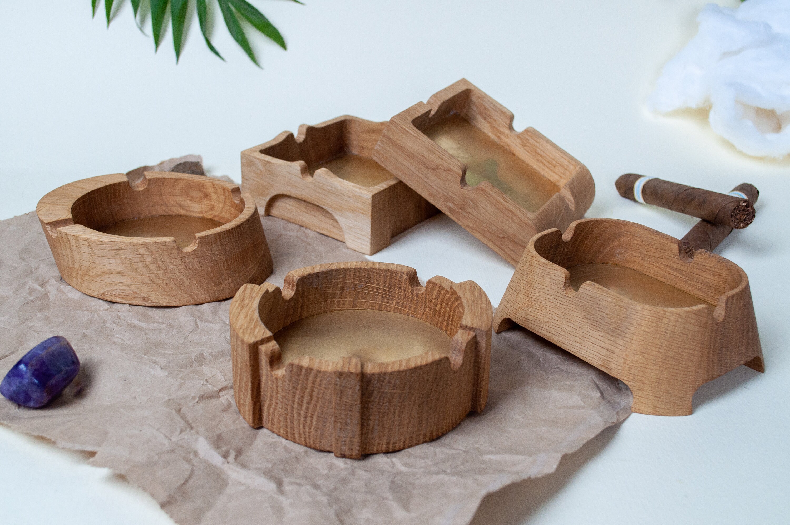 Carved wooden ashtray handmade square shape. Ashtray with Etsy
