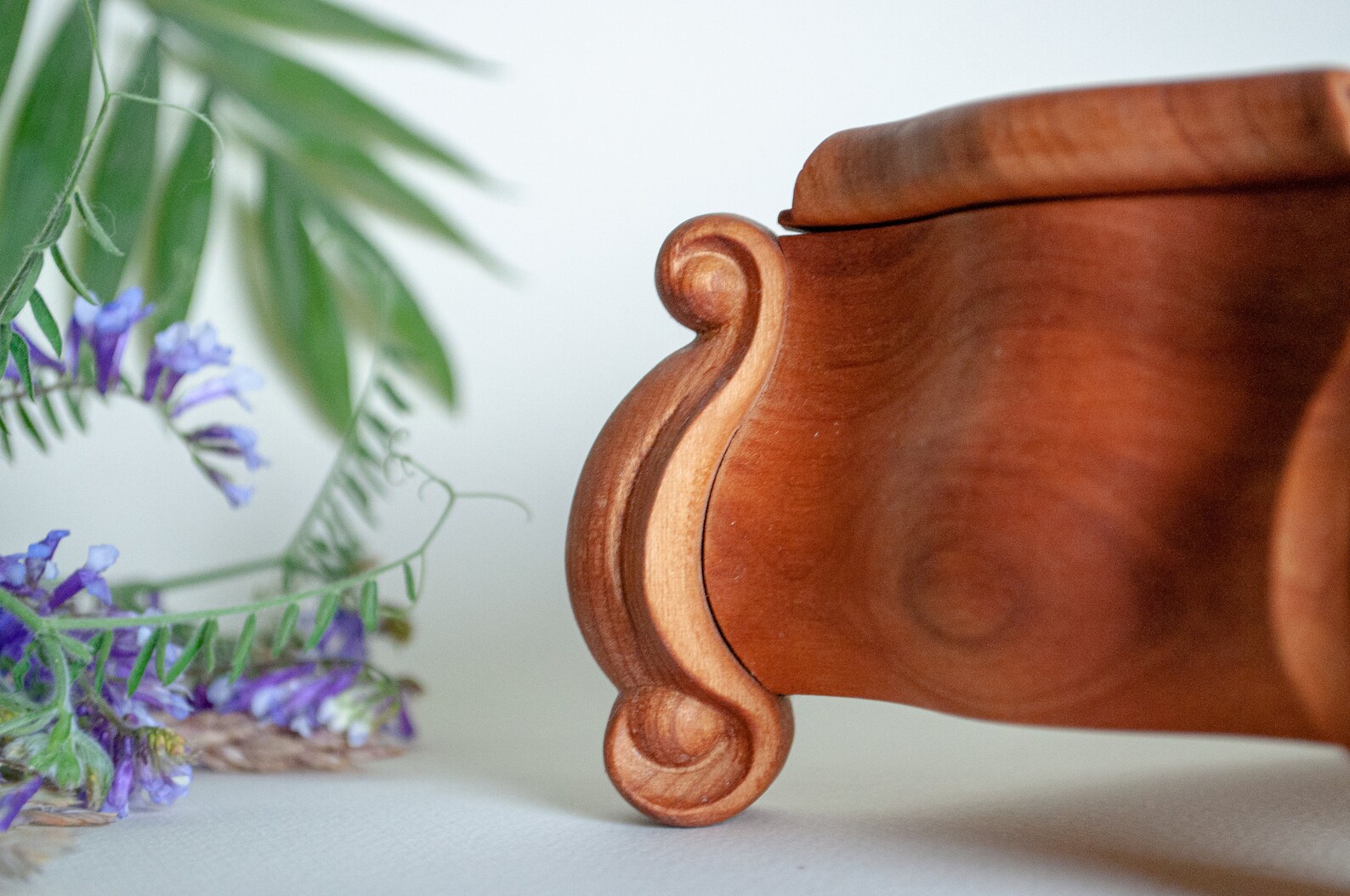 This carved custom jewelry box on legs with removable lid and Etsy