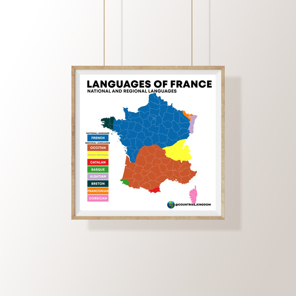Languages of France Map Etsy
