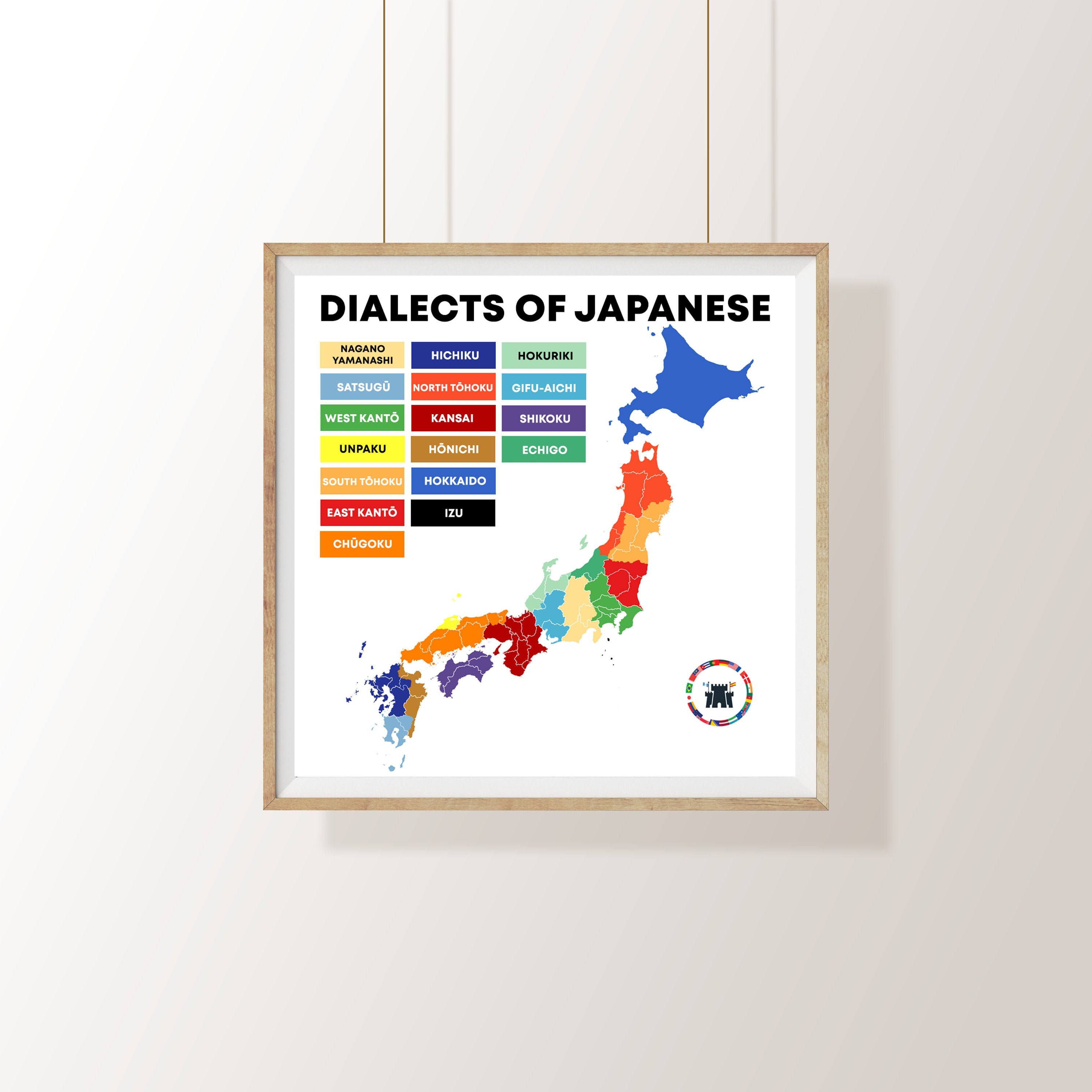 Dialects of Japanese Map Etsy