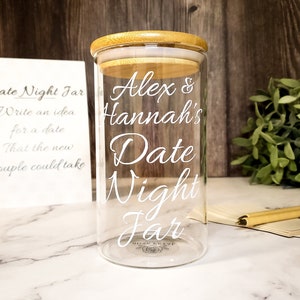 Personalisierte Date Night Glas Brautdusche Aktivität