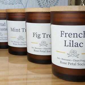 Handmade Wood Wick Candle ~ Organic Beeswax ~ Clean Oil 5oz ~ Clear Frosted Jar image 10