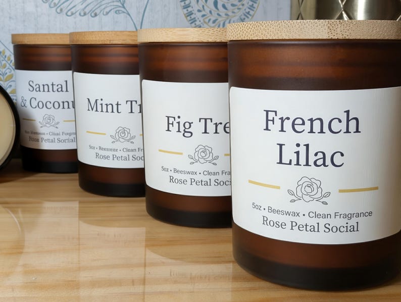 Handmade Wood Wick Candle ~ Organic Beeswax ~ Clean Oil 5oz ~ Clear Frosted Jar image 10