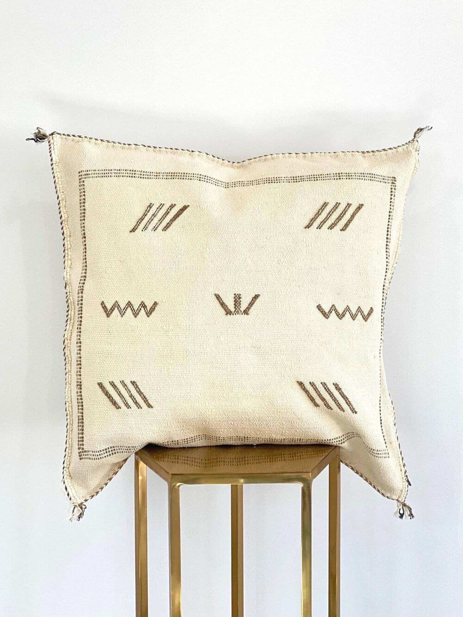 Sabra Cactus Silk Cushions, Cactus Silk Pillow, Handmade Moroccan