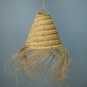 Moroccan cone-shaped suspension in braided natural fiber doum