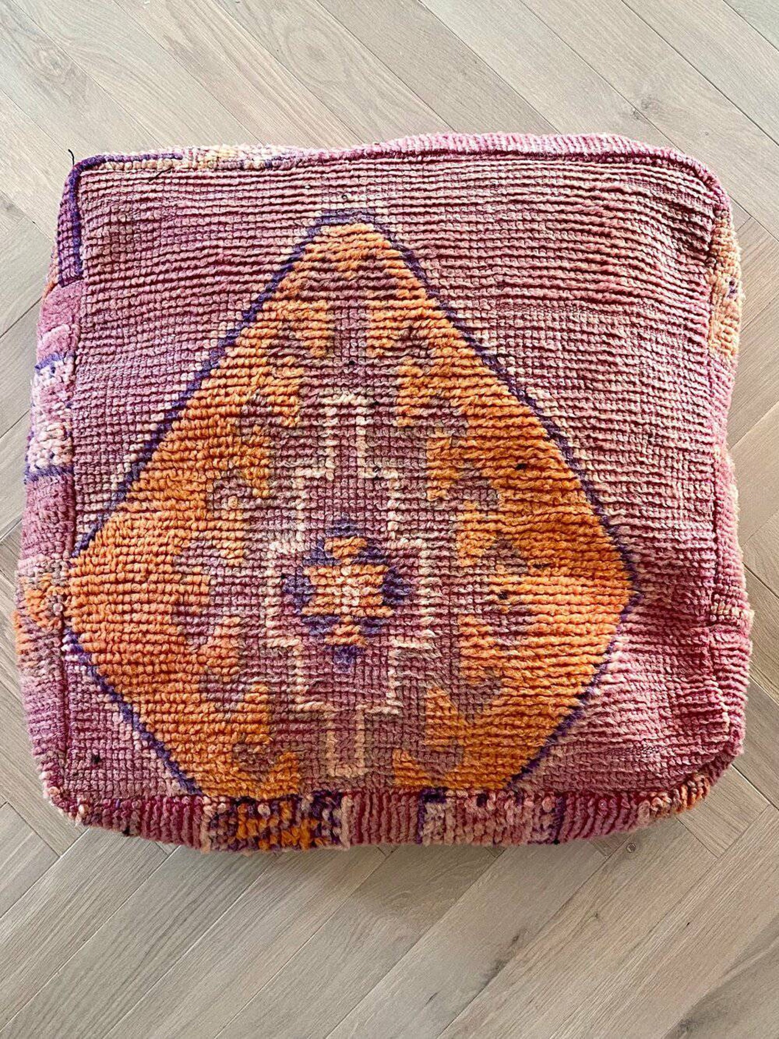 VINTAGE MOROCCAN POUF Vintage Floor Pillow-wool Pouf - Etsy