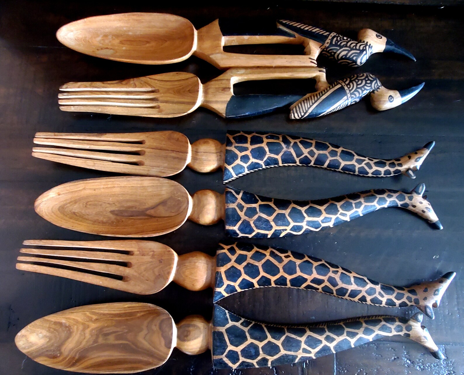 Pair of Wooden Salad Serving Utensils Etsy