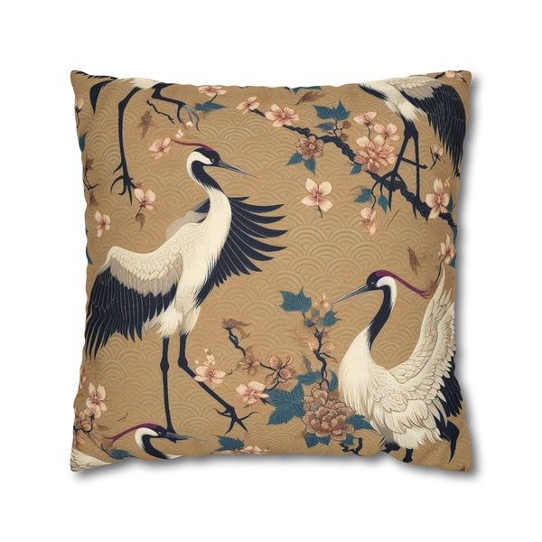 Chinoiserie Throw Pillow Cover | Crane Bird Pillow Case | Oriental Pillows | Asian Inspired | Asian Themed Throw Pillow | Chinese Pillows