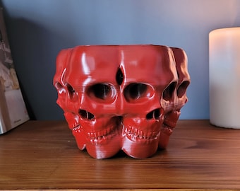 Skull Planter | Multi Face Pot | Flower Ornaments | Skull Gift | Home Garden Decor | Skull Succulent Organizer
