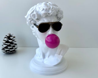 David Bust Pop Art | Bubblegum Michelangelo's David Statue | Modern Art Unique Home Decoration Gift