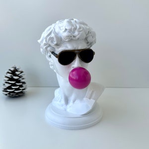 David Bust Pop Art | Bubblegum Michelangelo's David Statue | Modern Art Unique Home Decoration Gift
