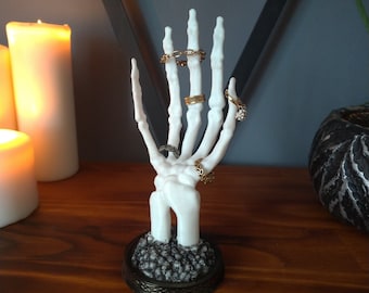 Skeleton Ring Holder | Skeleton Hand Jewelry Storage | Gothic Ring Holder | Jewellery Stand | Ring Tree | Skull Decor