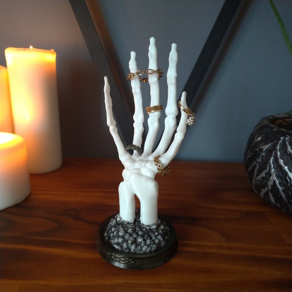 Skeleton Ring Holder | Skeleton Hand Jewelry Storage | Gothic Ring Holder | Jewellery Stand | Ring Tree | Skull Decor