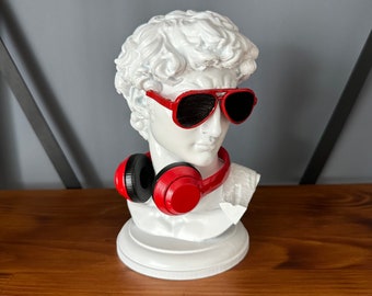 David Bust Pop Art | David Headset Statue | Michelangelo's David Modern Art