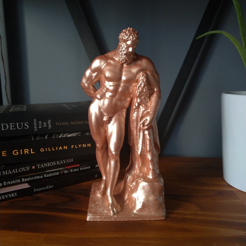 Hercules Sculpture | Heracles Statue | Mythology Greek Goddess Ancient Sculpture | Home Decoration Rose gold