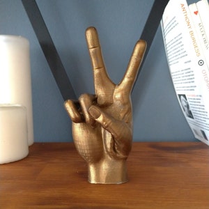 Gold Victory Hand Sculpture |  Victory Sign | Peace Symbol Gift | Hand Decor Statue | Different Colors and Sizes Options