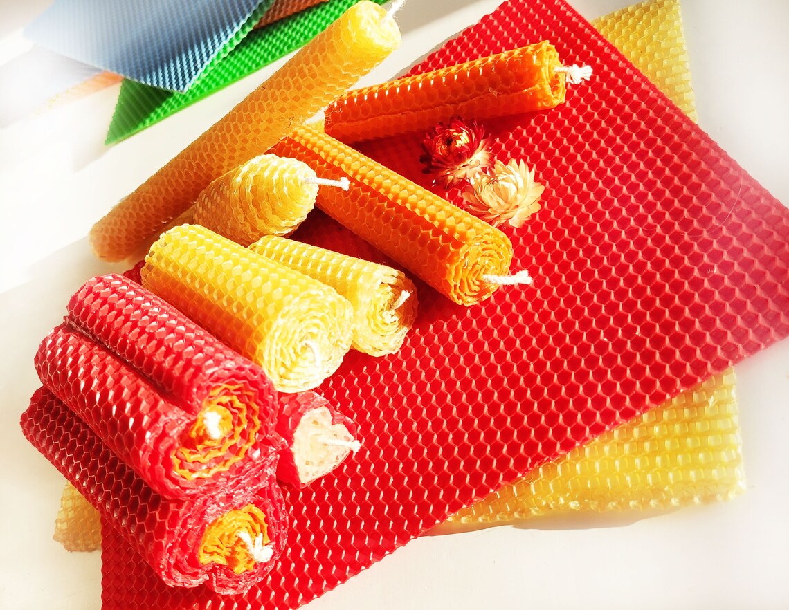 Red Beeswax Sheets Candle Making Kit 100 natural sheets for Etsy