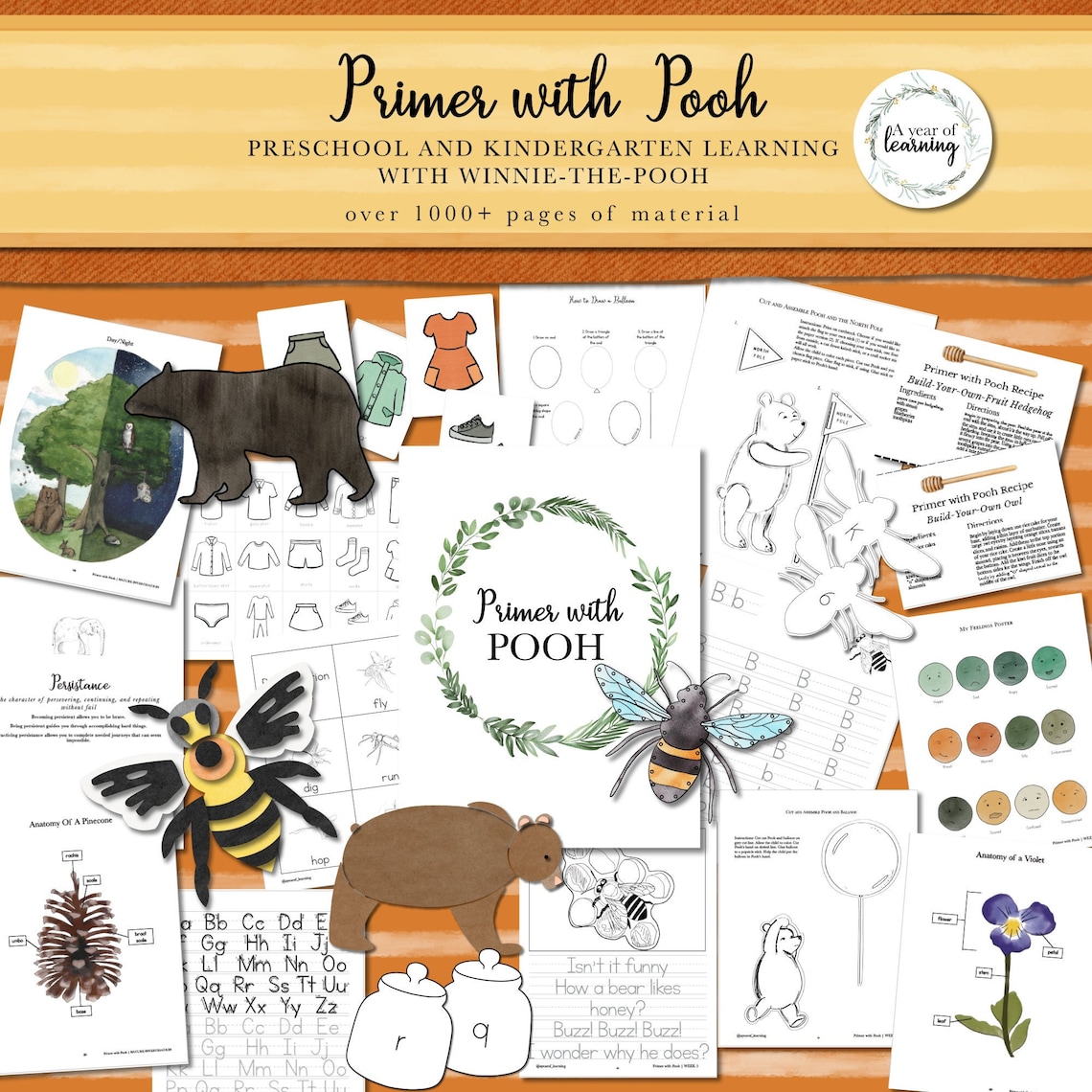 Primer preschool and Kindergarten With Pooh Etsy