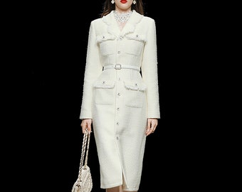 coat dress white