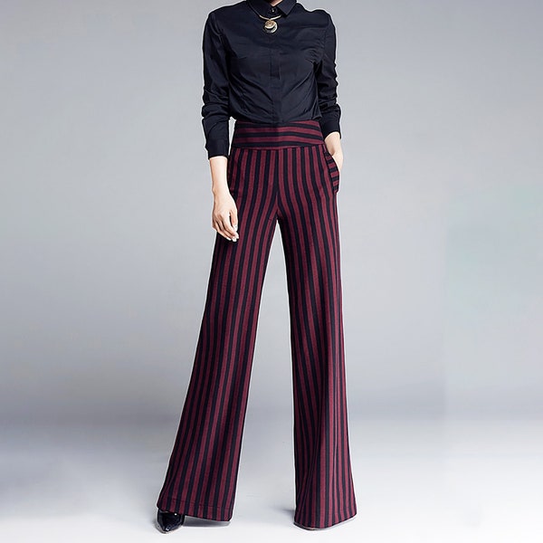 High Waisted Wide Leg Pants - Etsy