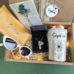 Hygge Geschenkbox mit personalisierter Kaffeetasse, Valentinstagsgeschenk, Denken an Sie Geschenk, Geburtstagsgeschenk, Halskette Geschenk für Sie, Geschenk für Freunde