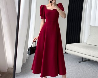 Burgundy Wine Dress - Etsy
