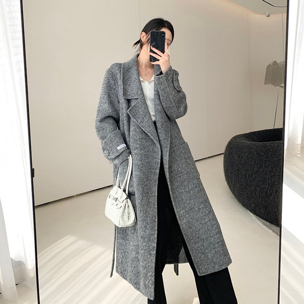 Grey Wool Coat - Etsy