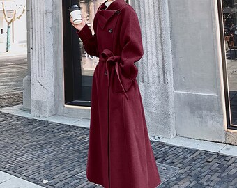 burgundy long jacket