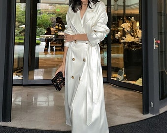 white satin duster