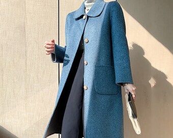 light blue wool coats