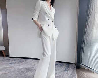 ladies wide leg trouser suit for wedding