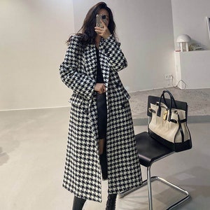 Womens winter coat plaid Clearance