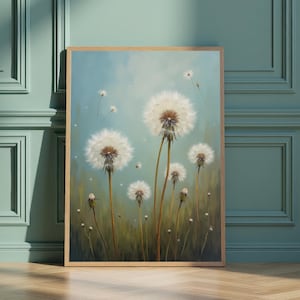 Dreamy Dandelion Field Wall Art Printable | Whimsical Nature Digital Download | Nature Serene Botanical Home Decor