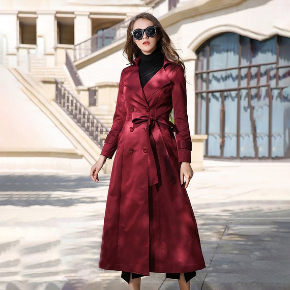 red trench coat  Red trench coat, Fashion, Coat