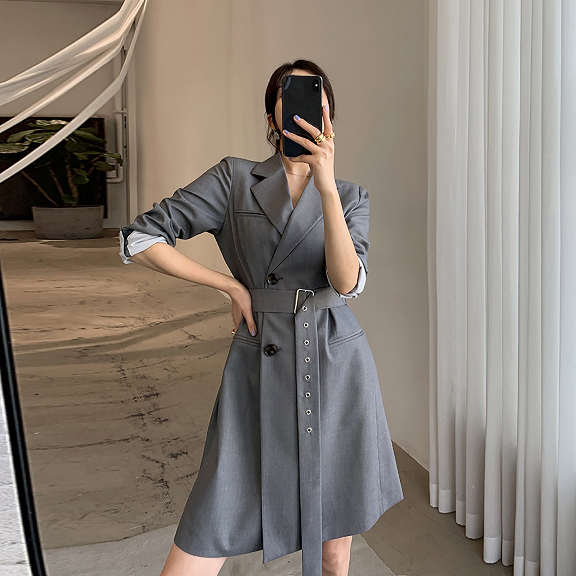 Herlipto Belted Dress Trench Coat