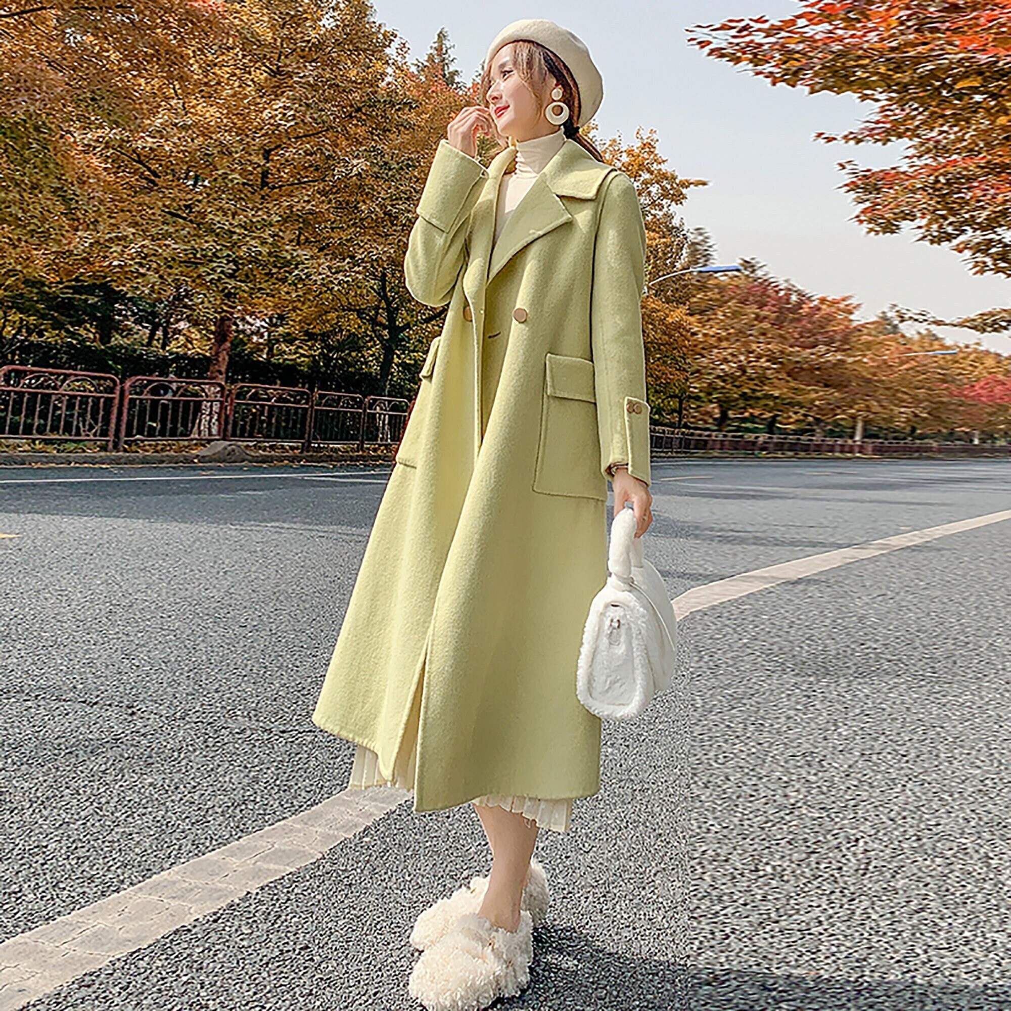 Sage Green Wool Coat - Etsy